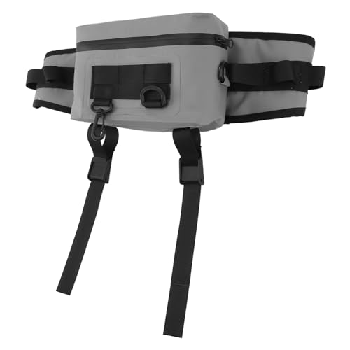 Adjustable Fishing Waist Bag, Rod Holder Tackle Pack Large Capacity for Hiking, Cycling, Climbing (Gray)