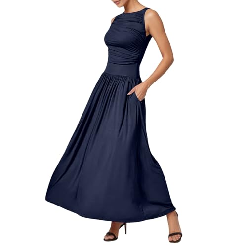 Robe d'été décontractée pour femme style bohème chic unie