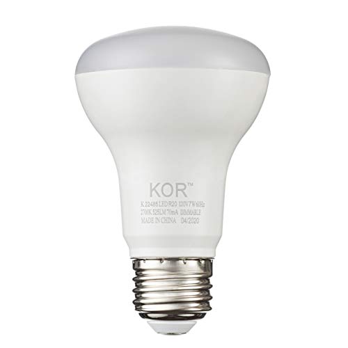 (6 Pack) Kor 7W Led R20 Reflector Light Bulb (50W Equivalent), Dimmable, 550 Lumens, Ul & Energy Star, Standard E26 Base, Br20 Led Flood Light Bulbs For Recessed Can Use (2700K (Warm White)) #TOP4