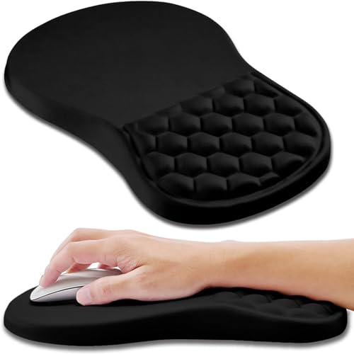 TARKAN Ergonomic Mouse Pad, Memory Foam Wrist Rest Pain Relief Mousepad with Non-Slip PU Base (Hexa | Black) (B0D634X7LR) Amazon Price History, Amazon Price Tracker