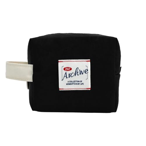 Image of Monolike Archive Cube Mini Pouch, Real Black - Makeup Bag, Cosmetic Bag, Travel Bag, Toiletry Bag, Organizer, Storage Bag