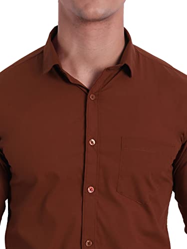 Image of Majestic Man Men's Cotton Slim Fit Solid Casual Shirt
