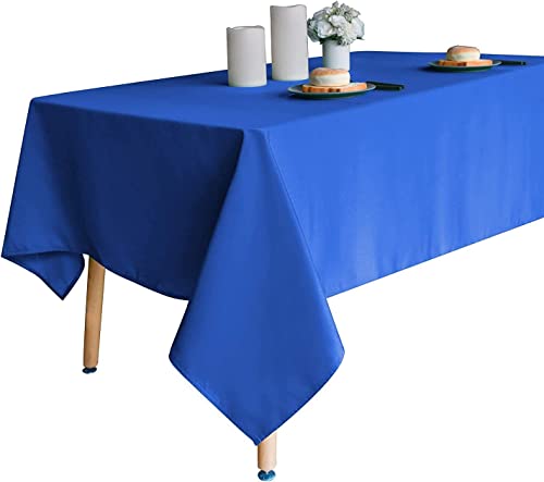 Image of Obstal 210GSM Rectangle Table Cloth, Royal Blue, 54 x 78 Inch | Water Resistance Microfiber Tablecloth, Decorative Fabric Table Cover for Outdoor and Indoor Use