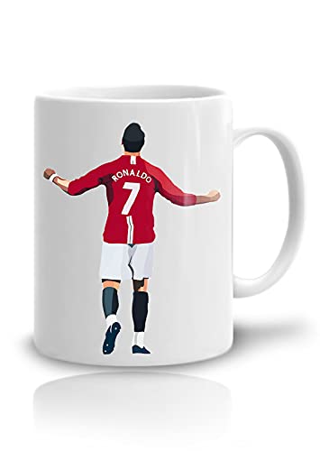 Christiano Ronaldo Printed Ceramic Coffee Mug - 1 Piece, White, 300 ml #aatmanirbharbharat #Vocalforlocal #madeinindia