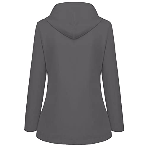 Abrigo de lluvia mujer talla grande impermeable con capucha y corte holgado 5