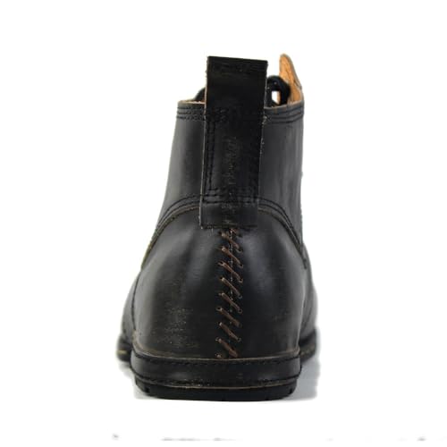 OSSTONE Moto Boots for Women Fashion Zipper-up Leather Chukka Boots Casual Shoes MS-6015-2-Vintage-WUS-R3