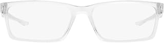 Men's Ox8060 Overhead Rectangular Prescription Eyewear Frames, Polished Clear/Demo Lens, 59 mm