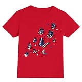 Joctoh Kids 4th of July T Shirt Girls Patriotic Butterfly Shirts Toddler Red White Blue Tees Girl American Flag Red Clothes 2-3 Years