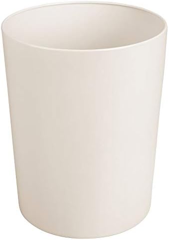 mDesign Metal Wastepaper Bin  Stainless Steel Bathroom Trash Can  Rubbish Basket for Home and Office  Rose Gold