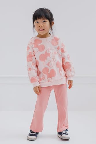 Image of Disney Minnie Mouse Girls' Fleece Sweatshirt and Flare Pant Set for Baby & Kids