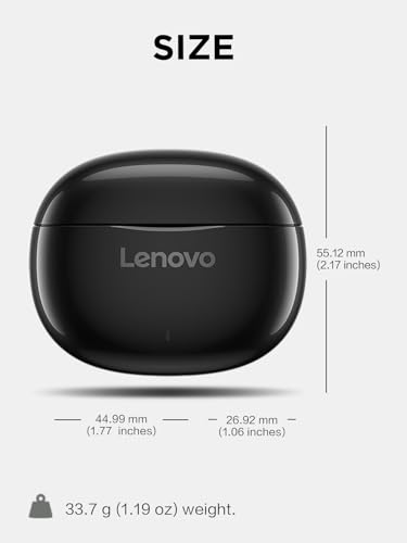 Lenovo Écouteurs stéréo True Wireless E310 Seuls, Bluetooth 5.3 ENC, Écouteurs antibruit avec Haut-Parleur de 13 mm, Type-C Charge, 20 h d'autonomie - Noir