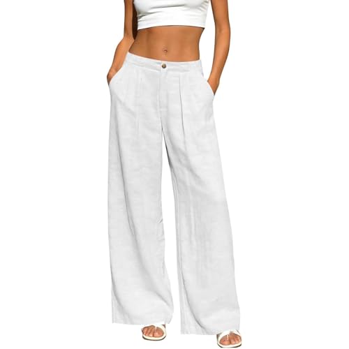 Pantalon décontracté femme jambe droite taille haute couleur pure printemps