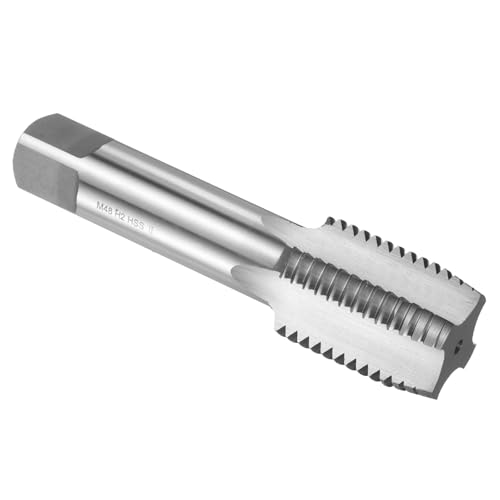 sourcing map Hand Plug Tap M48 x 5 H2 Metric Thread Plug Style Taps Straight Flute Screw Tapping Threading Tool High Speed Steel HSS6542