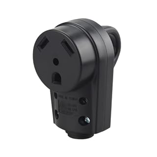 XINLIYA 30 Amp RV Plug, Heavy Duty NEMA TT-30P Replacement Plug Adapter, 125V Electrical Power Connector Extension Cord End with Easy Unplug Handle, Compatible with RV Trailer（Female）