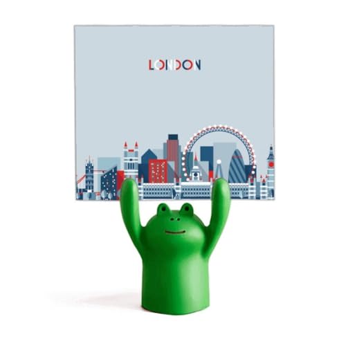Support mémo grenouille bleu avec motifs de Londres pour bureau