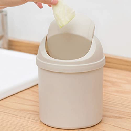 Caneca de basura pequeña rectangular con tapa de plástico miniatura 5