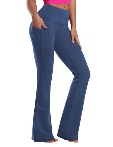 Image of BUBBLELIME Women Out Pockets High Waist Bootlegs Tummy Control Yoga Flared