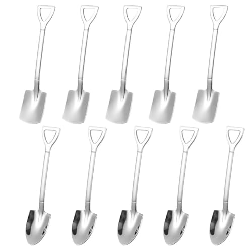JYNXOR 10 Pezzi Cucchiaio per Confettata, Cucchiaini, Pala Punta in Acciaio Inossidabile, Design Elegante con Pala