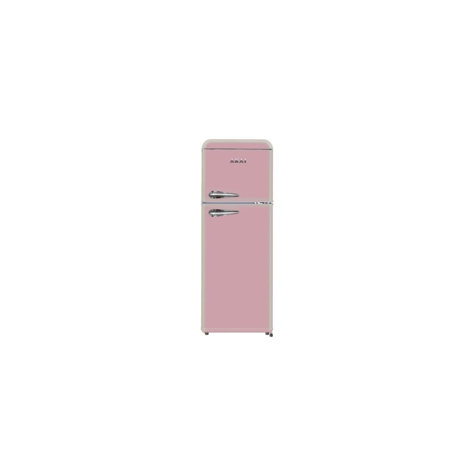 Akai Frigorifero Doppia Porta con Congelatore Retro' 244LT Class F Rosa Vintage Libera Installazione CLASS280KPK