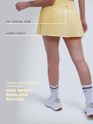 Image of CAVA Plie Pleated Skort for Women | High-Waist Athletic Skort with Built-in Shorts & Pockets | Sweat-Wicking Activewear