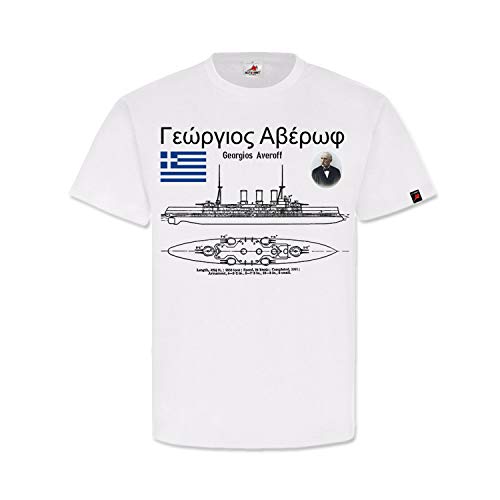 T-shirt navire Georgios Averoff Grèce blanc S aux finitions soignées