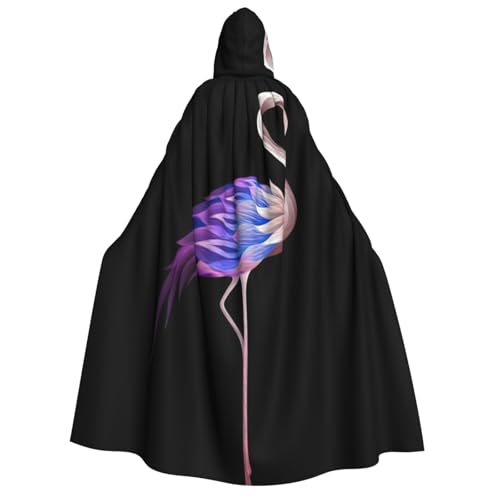 Cape à capuche imprimé flamant rose déguisement original pour festival et fête de Noël