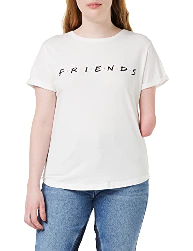 FRIENDS Títulos Camiseta-Camisa, Blanco, 40 para Mujer