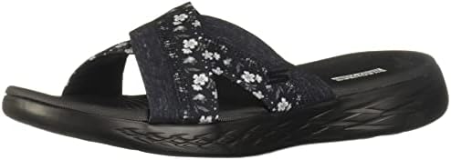 Skechers Women's ON-The-GO 600-140038 Slide Sandal, Black/Grey, 9 Medium US