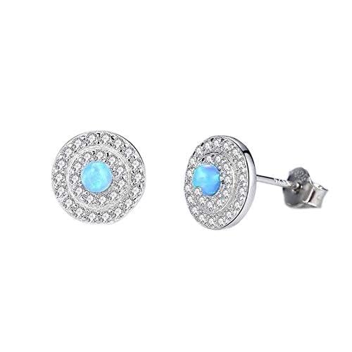Bijoux de fiançailles opale de feu boucle d'oreille ronde femme chic