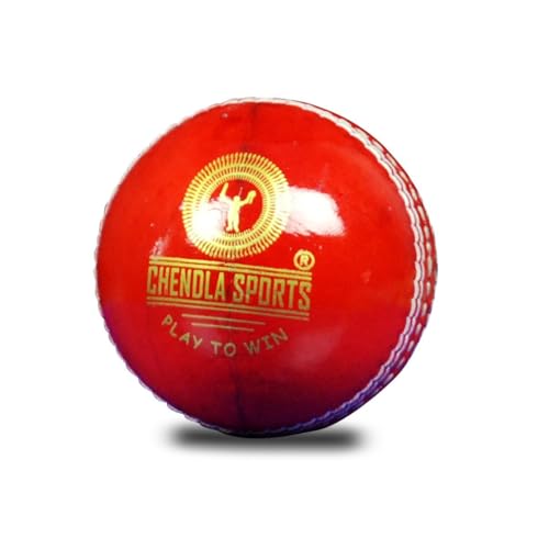 CHENDLA SPORTS V9A 4 Panel Cricket Leather Ball - Adult Size Red