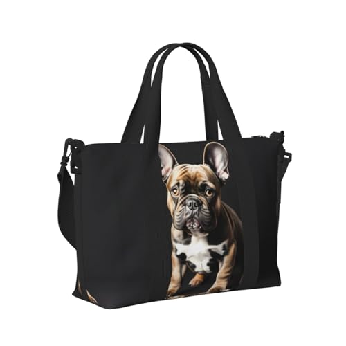 Long Ears French Bulldog Small Duffel Bag Foldable Travel Bag Weekender Bag Overnight Gym Hospital Bags For Women&Men3