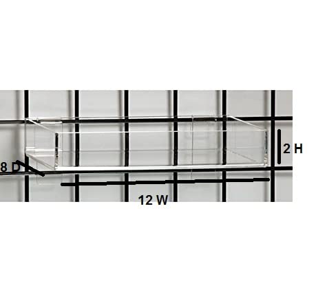 Acrylic Grid Tray 12 W x 8 D x 2 H x 0.125 Thick Inches