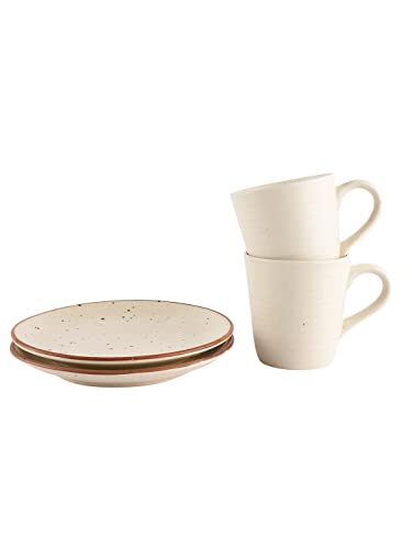 Image of Miah Decor Ceramic Coffee Mugs Set with Serving Platter, Handmade Stoneware