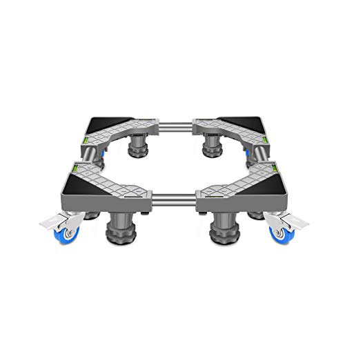 Carro con Ruedas Ajustables para electrodomésticos, Base para Lavadora, congelador, 45-65 cm, Bandeja para Secadora, Bandeja para refrigerador, Cocina y lavavajillas (8 Patas, Rueda Individual)