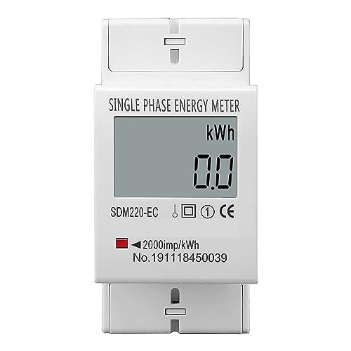 Medidor de energía KWh CA 80A con pantalla digital de dos hilos y carril DIN