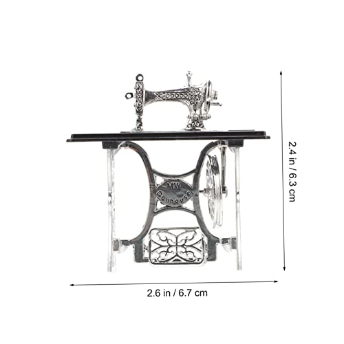 Operitacx 1Pc Mini Naaimachine Peuter Huishoudelijk Speelgoed Huishoudelijk Speelgoed Miniatuur Naaimachine Poppenhuis Voet Naaimachine Meubelmodellen Miniatuur Model Legering Modellering - Image 6