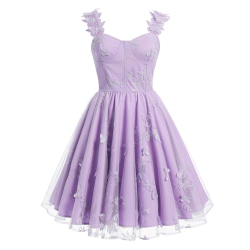 Butterfly Floral Embroidered Cocktail Dress for Women Evening Party Tulle Prom Dress Wedding Guest Formal Tea Corset Dress4