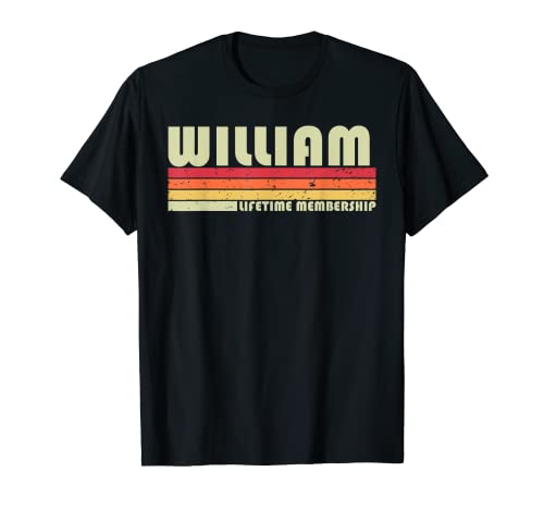 WILLIAM Cognome Divertente Retrò Vintage 80s Anni '90 Compleanno Riunione Maglietta