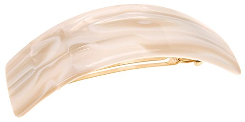 France Luxe Large White Hair Barrette for Thick Hair, Rectangle Volume French Barrette for Women, Strong Hold, Comfortable and Easy to Use, Alba Ivory