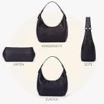Einfarbig Hobo Bag PU Leder Handtasche Damen Klein Schultertasche Clutches Vintage Umhängetasche Uni Tasche Henkeltaschen Tote Bag Shoulder Bag for Women – Bild 5