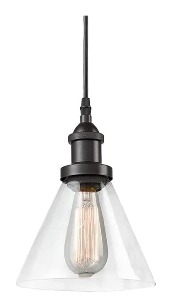 Lustre suspension industrielle en verre rétro E27 à hauteur réglable