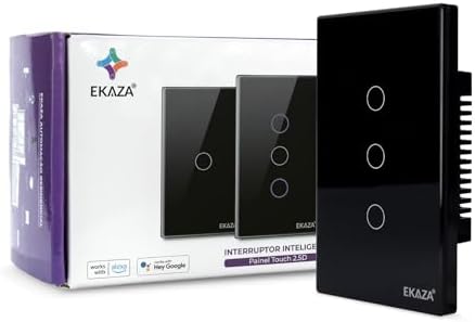 EKAZA Interruptor Inteligente, Touch,borda 2.5 D, Wifi+BLE, 3 bot...