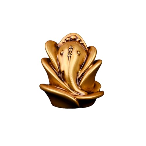 Image of Artarium Rose Shape Ganesh Ji Idol Ganesha Ji Murti Ganesha Statue for Car Dashboard Figurine Decoration & Pooja Gifting Purpose Sculpture House Warming Statue (Rose Ganesh Antique 3 Inch)