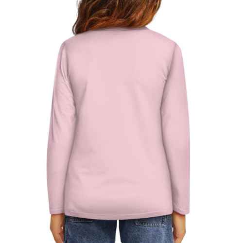 Image of Girls Long Sleeve T Shirt Cute Cartoon Crewneck Shirt for Kids 3-16Y Fall Winter Clothes