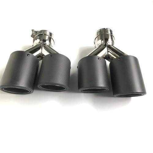 Escape de coche punta tubo doble fibra carbono 73mm a 114mm 3