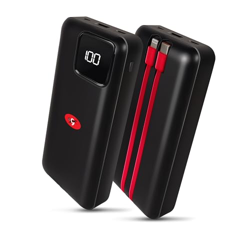 Eveready Ultima Power Bank PB11 with Built-in-Cables 20,000 mAh, 22.5W Fast Charging, Multiple Ports & Universal Compatibility, TypeC Input & Output, Digital Battery Indicator, Overcharging Protection view 1