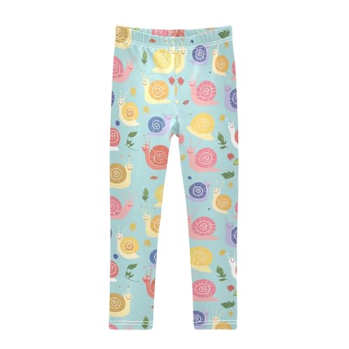 Cute Snails Girls' Leggings Toddler Doodles Kids Yoga Pants Dance Active Tights 4T