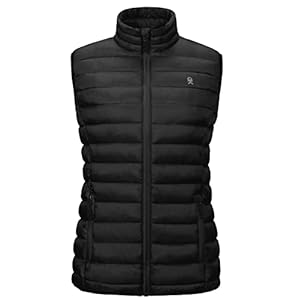 Little Donkey Andy Women’s Lightweight Warm Puffer Golf Vest for Hiking Travel Casual Jet Black M