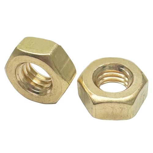 Image of M8 Brass Hex Nuts,Metric Solid Brass Internal Threaded Hexagon Hardware Machine Brass Hex Nuts(20Pcs)