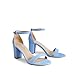 DREAM PAIRS Women's Chunk Low Heel Pump Sandals,Size 8,Baby/Blue/Suede,CHUNK